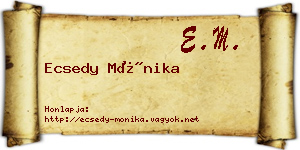 Ecsedy Mónika névjegykártya