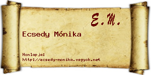 Ecsedy Mónika névjegykártya